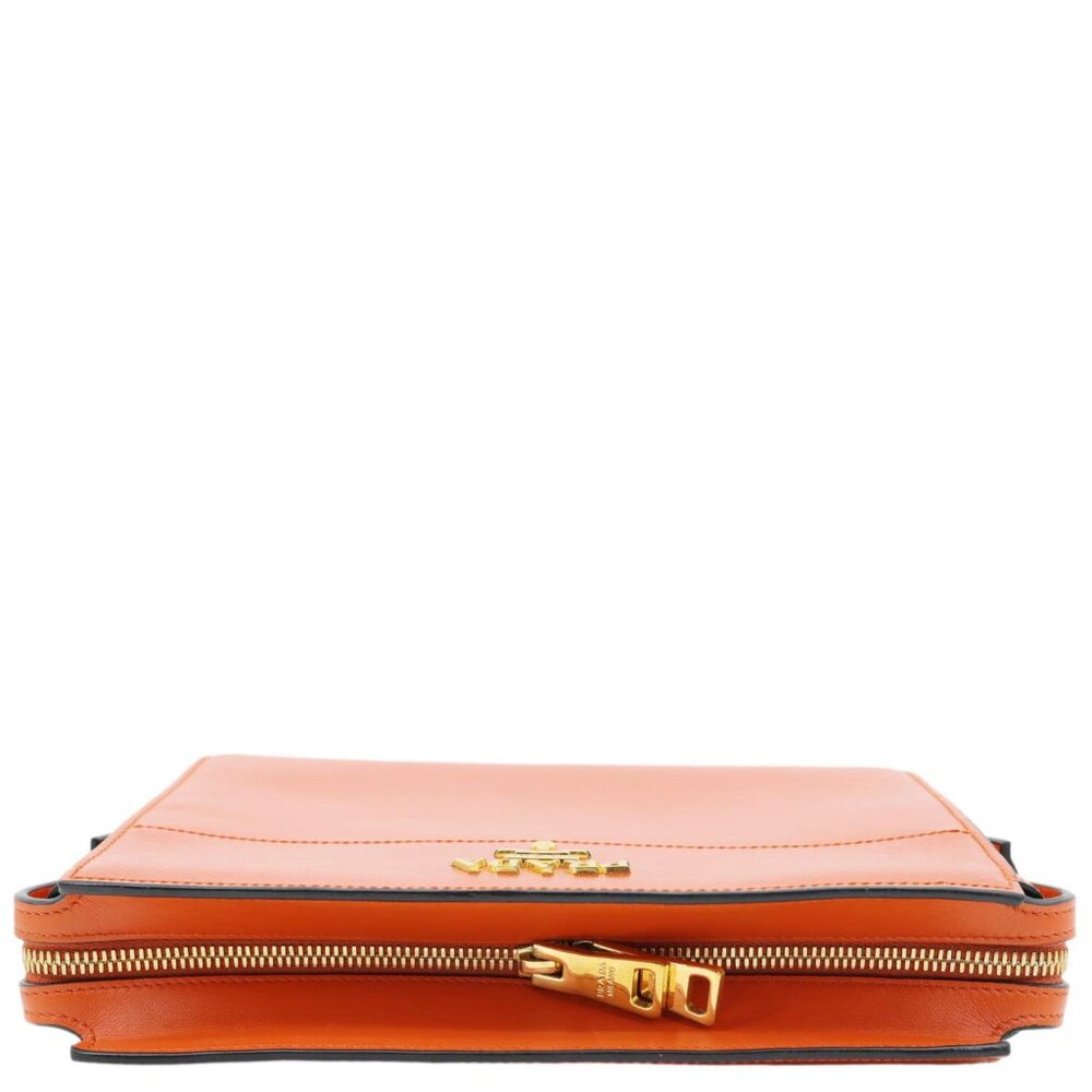 Prada  Esplanade Saffiano Vernice Leather Crossbody Bag Orange - Picture 5 of 15